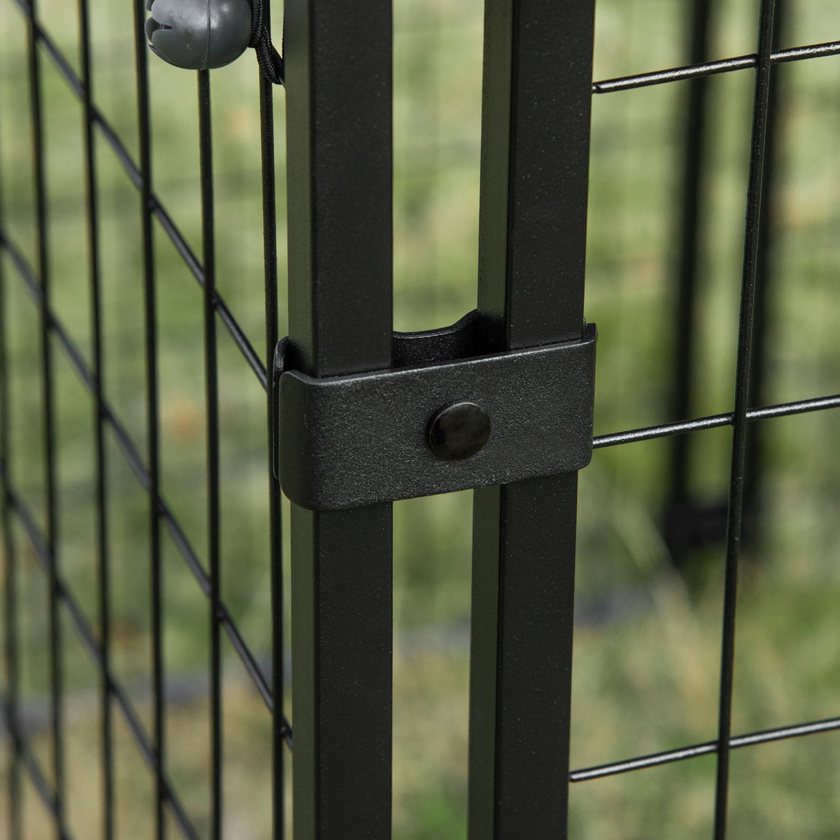 easycomfort recinto per cani pieghevole con copertura 8 pannelli con porta bloccabile 141x141x113cm nero