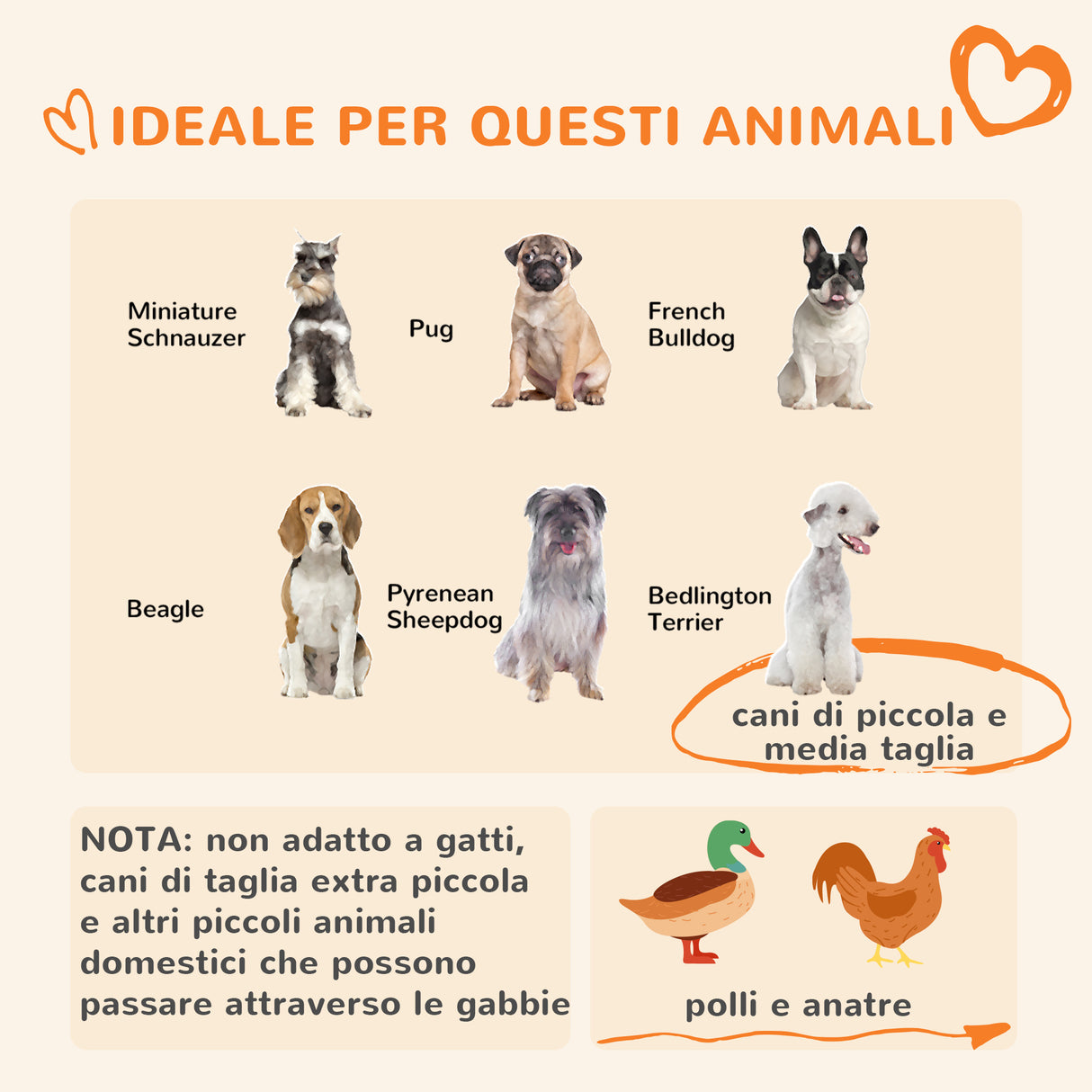 easycomfort easycomfort kennel recinto per cani di taglia piccola e media galline e anatre con tettuccio 122x122x13 cm