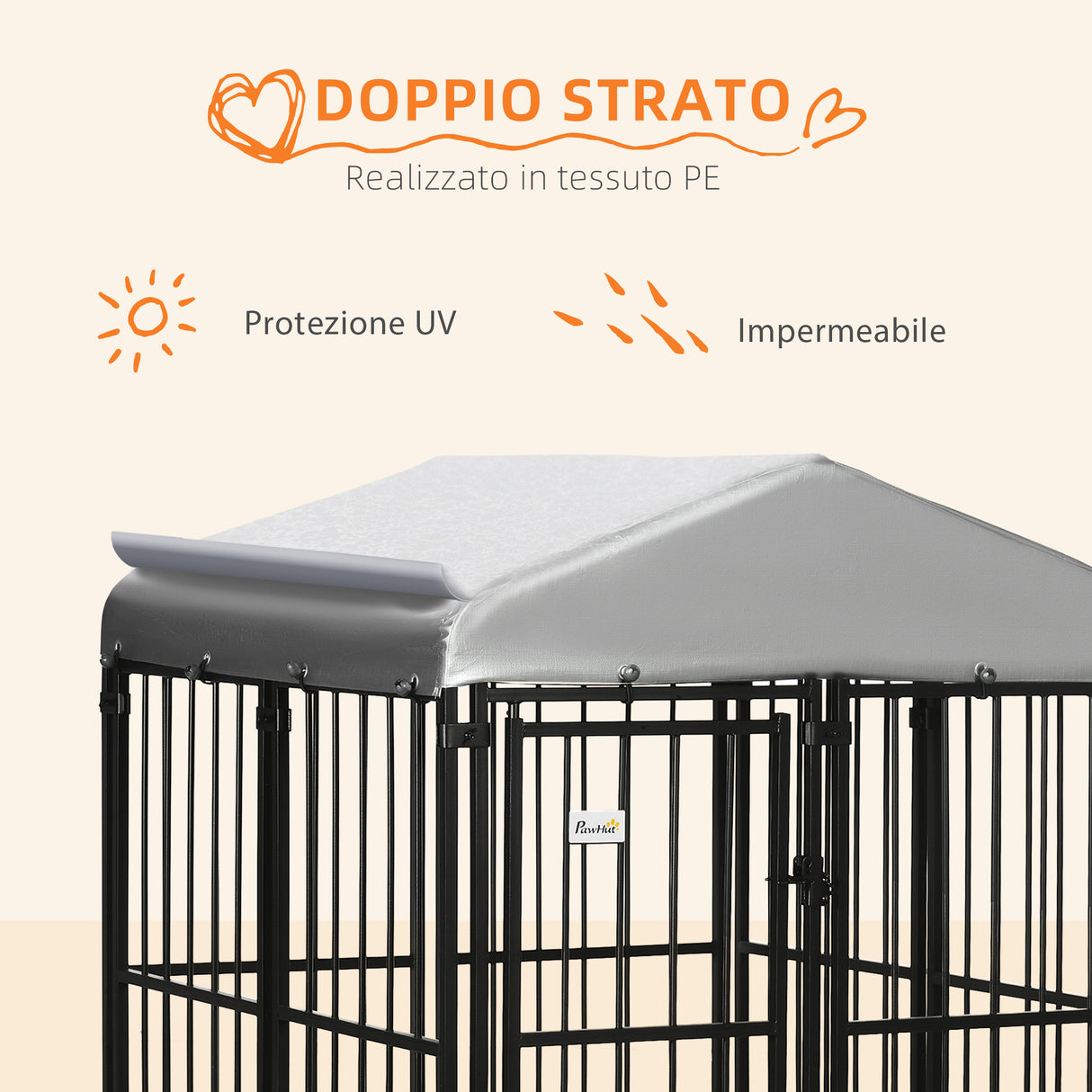 easycomfort easycomfort kennel recinto per cani di taglia piccola e media galline e anatre con tettuccio 122x122x13 cm