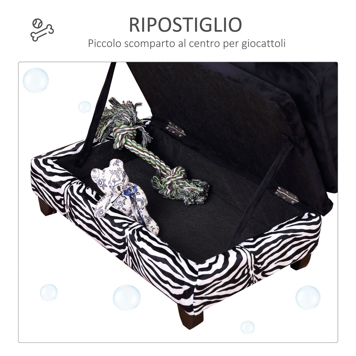 easycomfort easycomfort divanetti per cani per animali domestici con vano portaoggetti nero e bianco 57x34x36cm