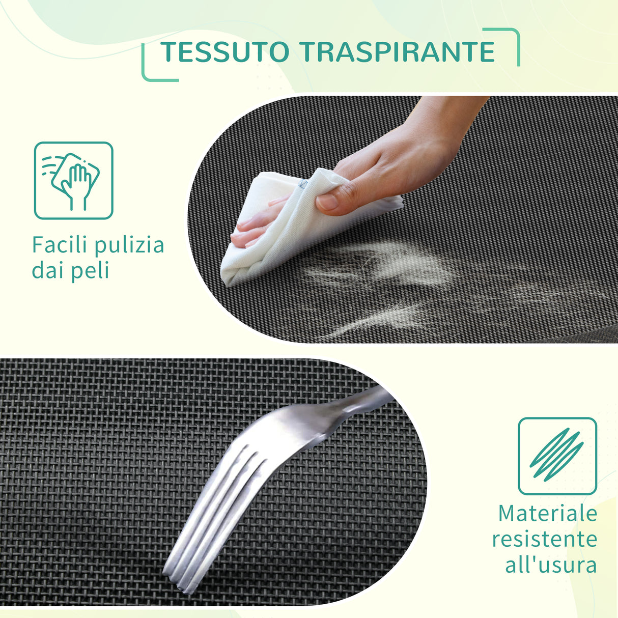 easycomfort lettino per cani da interno ed esterno capacita fino a 32kg con tessuto traspirante 130x90x20cm nero