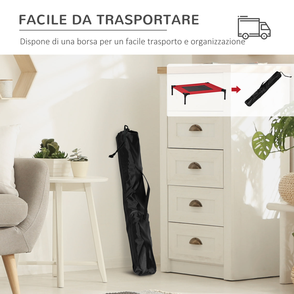 easycomfort cuccia estiva brandina per cani fino a 18kg da esterno e interno lettino per animali 76x61x18cm rosso