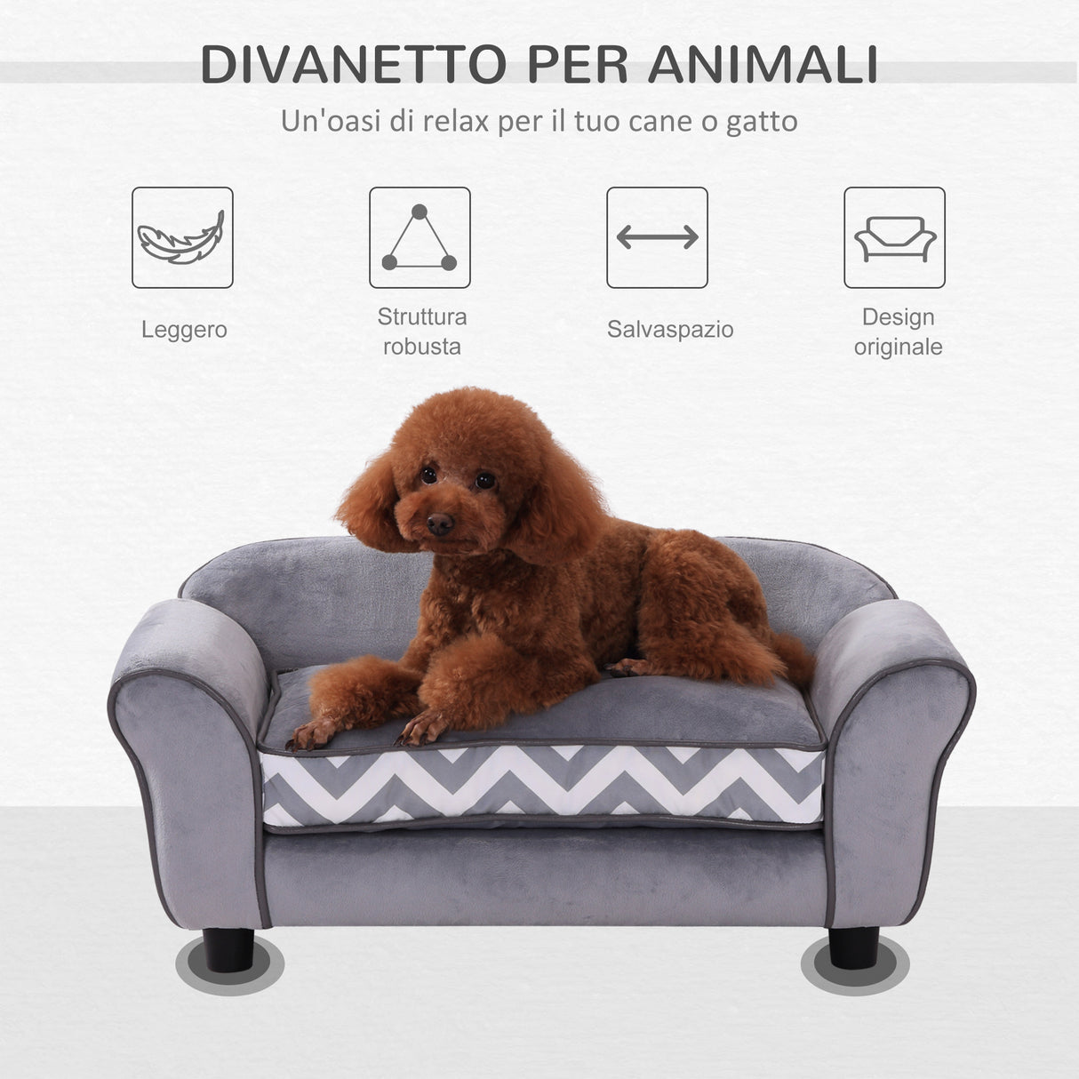 easycomfort easycomfort divanetti per cani cuccia per animali domestici grigio 73.5x41x33cm