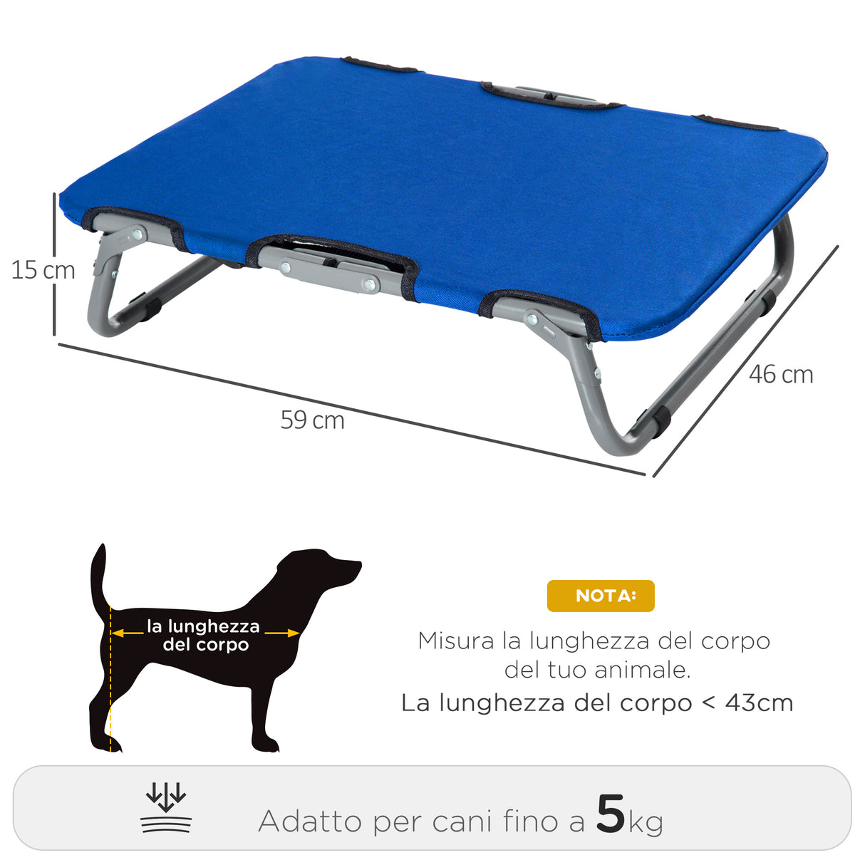 easycomfort easycomfort brandina pieghevole per cani in tessuto oxford per cani blu 59x46x15cm