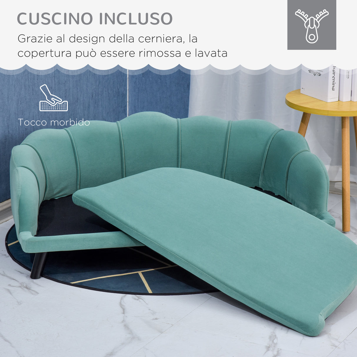 easycomfort easycomfort divano per cani taglia medio grande max. 32kg con rivestimento verde sfoderabile e lavabile