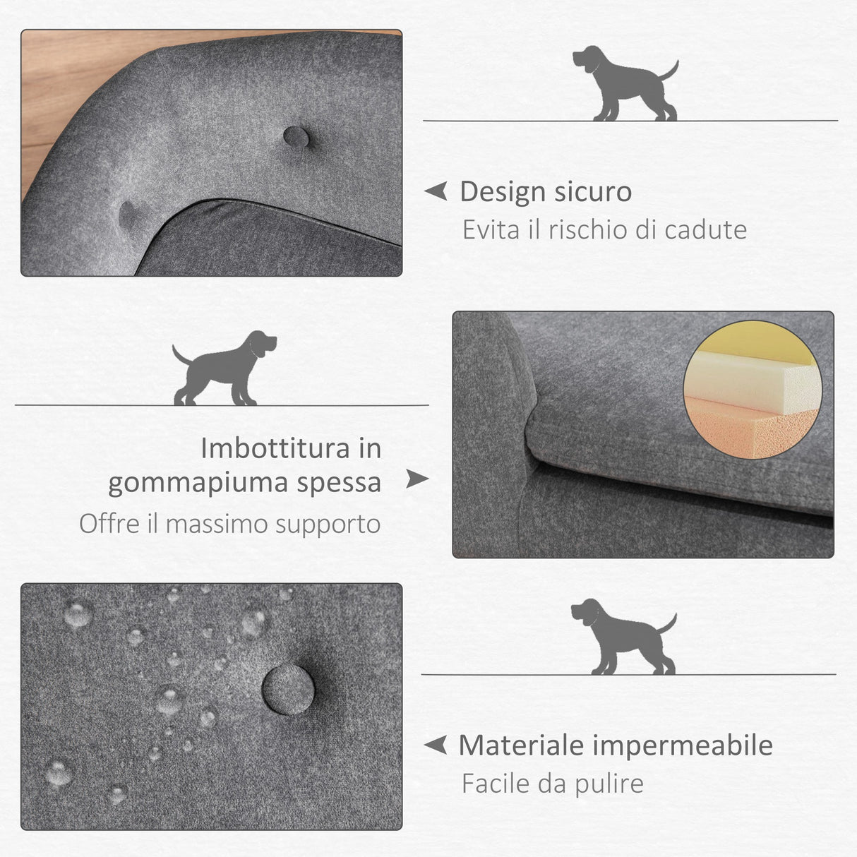 easycomfort easycomfort cuccia per cani di taglia piccola divanetto per cani da interno con cuscino lavabile 70x47x30cm grigio antracite
