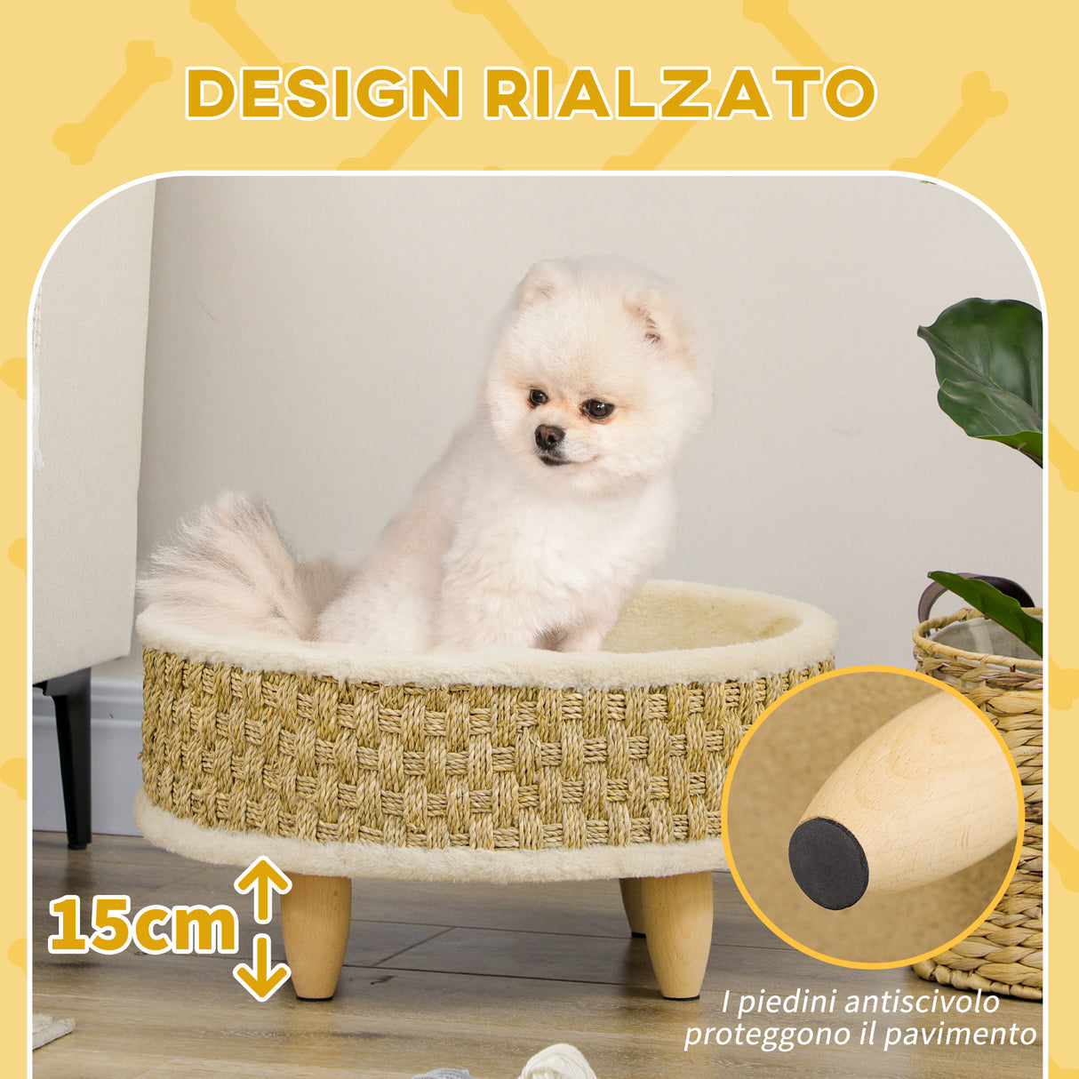 easycomfort easycomfort lettino per cani e gatti di piccola taglia in truciolato con fondo rialzato e cuscino 48x24 5 cm