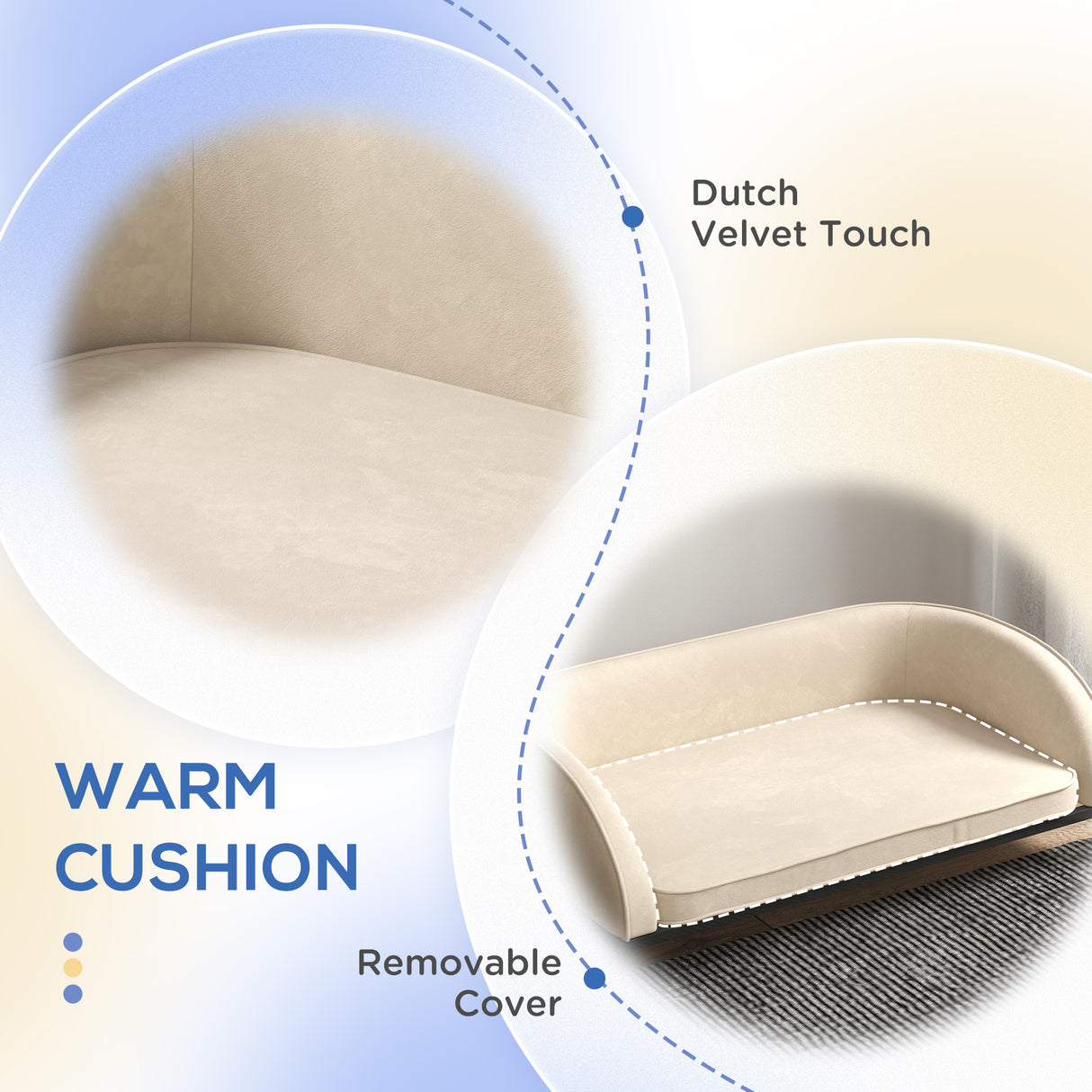 easycomfort easycomfort divano per cani taglia media e grande con cuscino rimovibile e sfoderabile vellutato crema