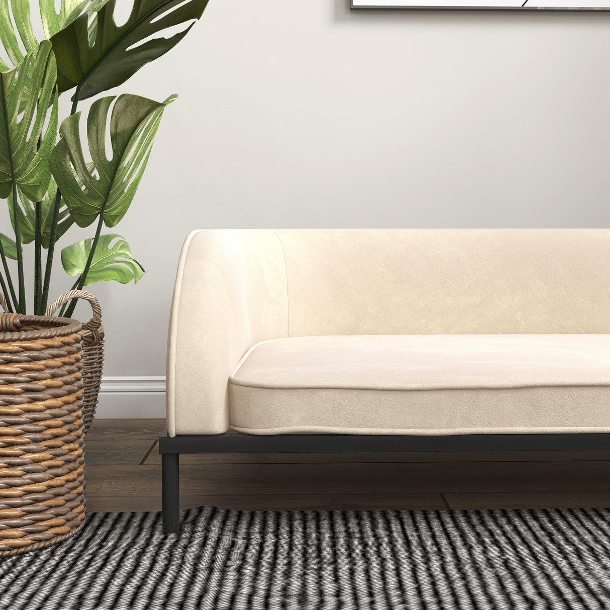 easycomfort easycomfort divano per cani taglia media e grande con cuscino rimovibile e sfoderabile vellutato crema