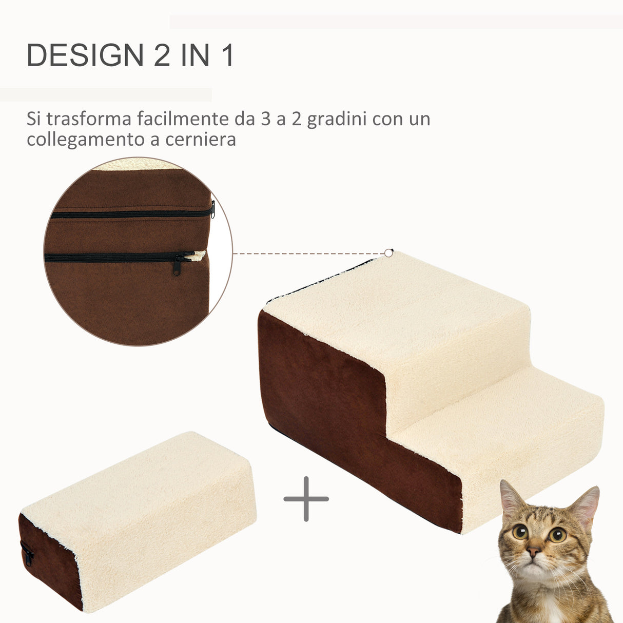 easycomfort easycomfort scaletta per cani 3 morbidi gradini rimovibili e antiscivolo 54x40x39cm