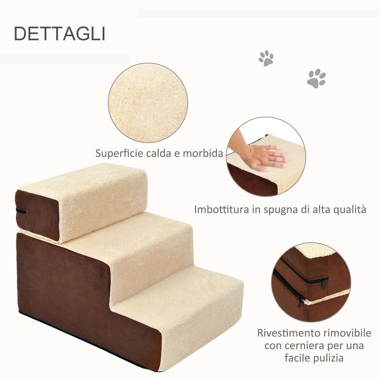 easycomfort easycomfort scaletta per cani 3 morbidi gradini rimovibili e antiscivolo 54x40x39cm