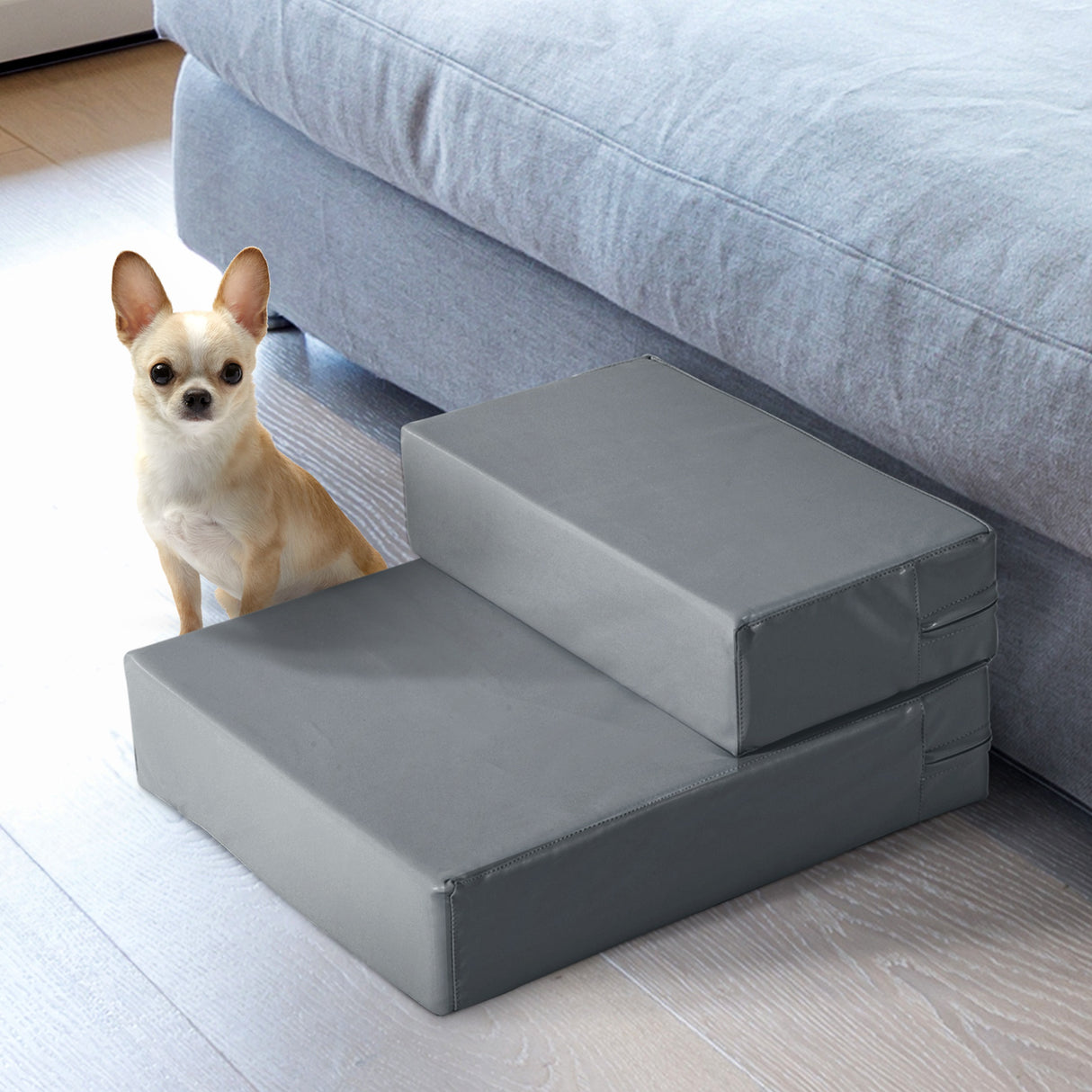 easycomfort easycomfort scaletta per cani materassino 2 in 1 in pu e gommapiuma 45x39x20cm grigio