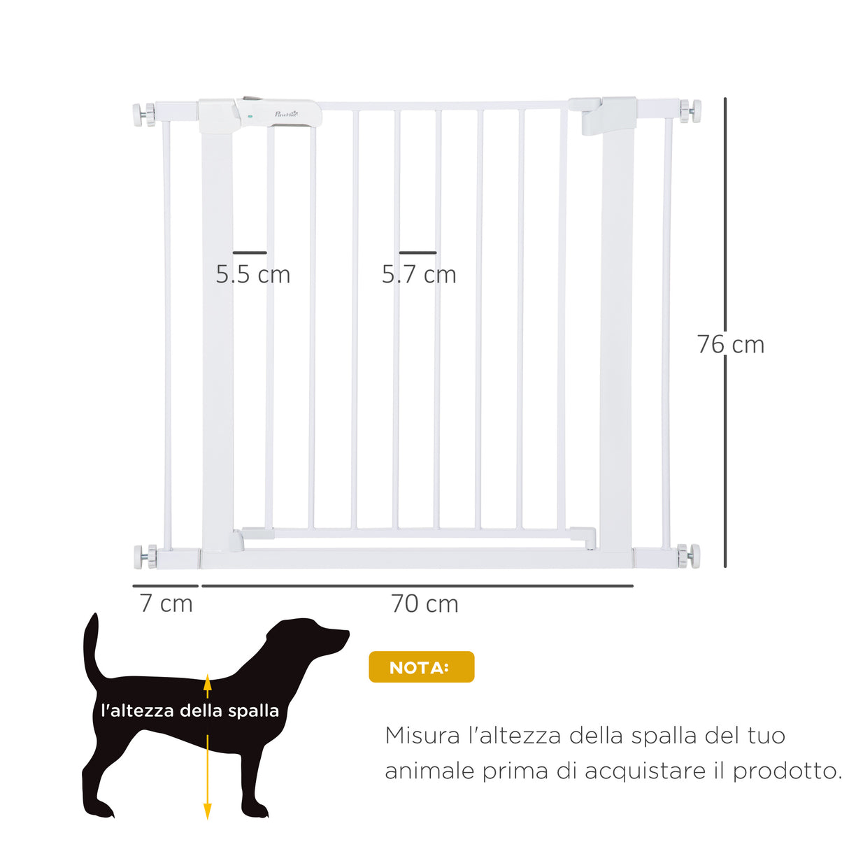 easycomfort easycomfort cancelletto di sicurezza per cani fissaggio a pressione larghezza regolabile 75 96cm