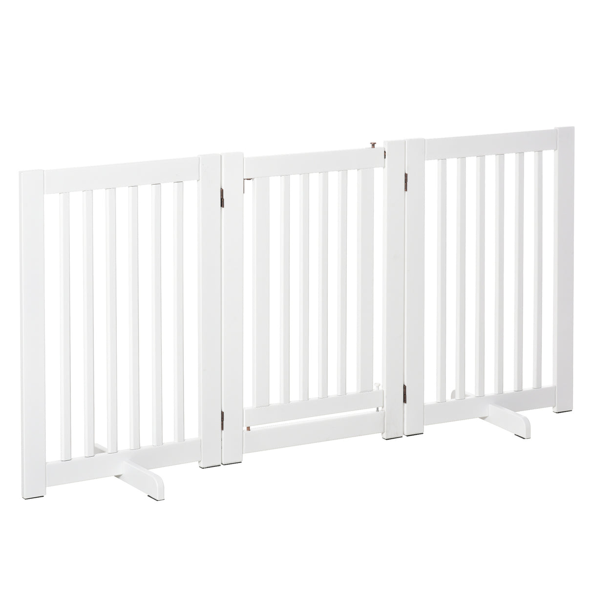 easycomfort cancellino per cani pieghevole a 3 pannelli porta centrale con blocco struttura in mdf 155x76cm bianco