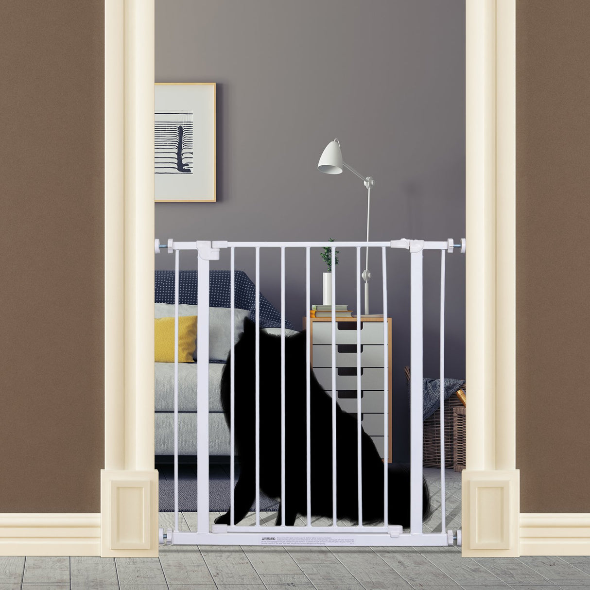 easycomfort easycomfort cancelletto di sicurezza per bambini e animali domestici bianco 76 x 72 82 cm
