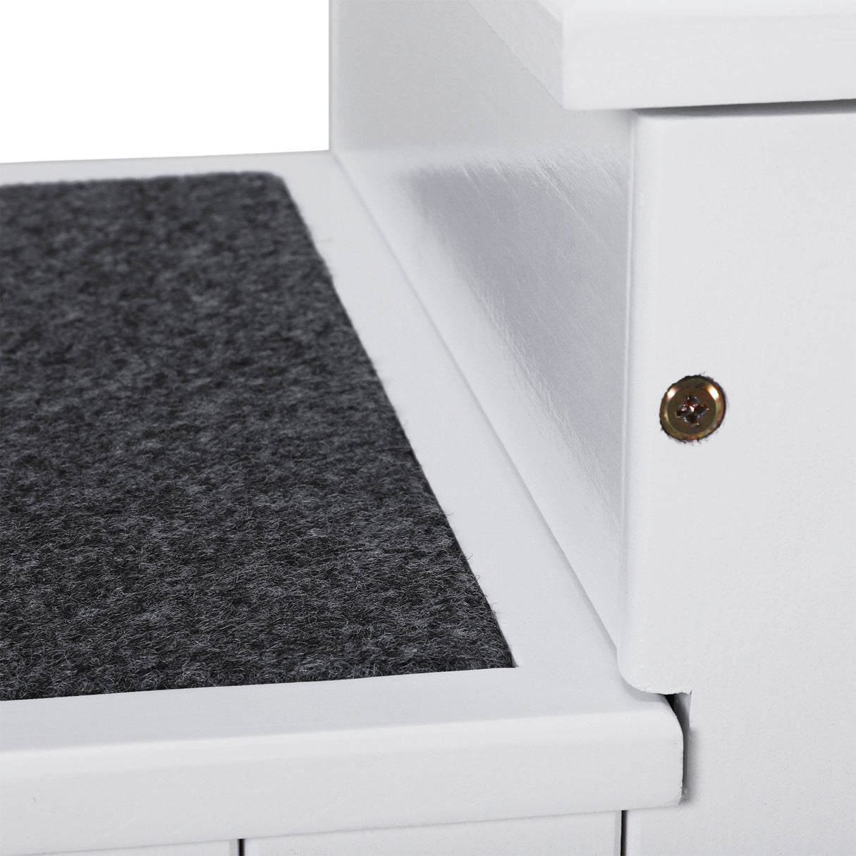 easycomfort scaletta per cani a 3 gradini con tappeto antiscivolo e spazio interno 40.5x44.5x38cm bianco