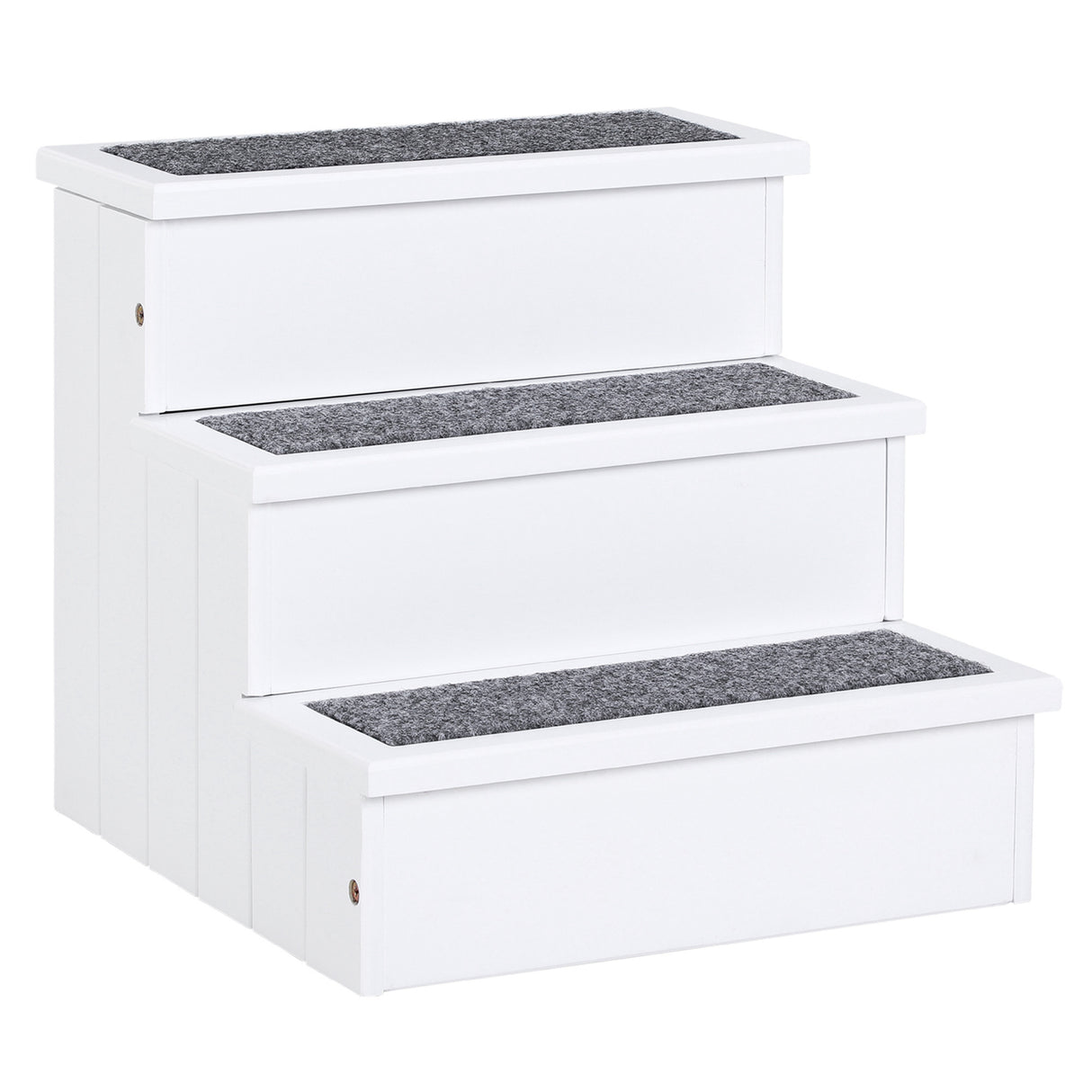 easycomfort scaletta per cani a 3 gradini con tappeto antiscivolo e spazio interno 40.5x44.5x38cm bianco