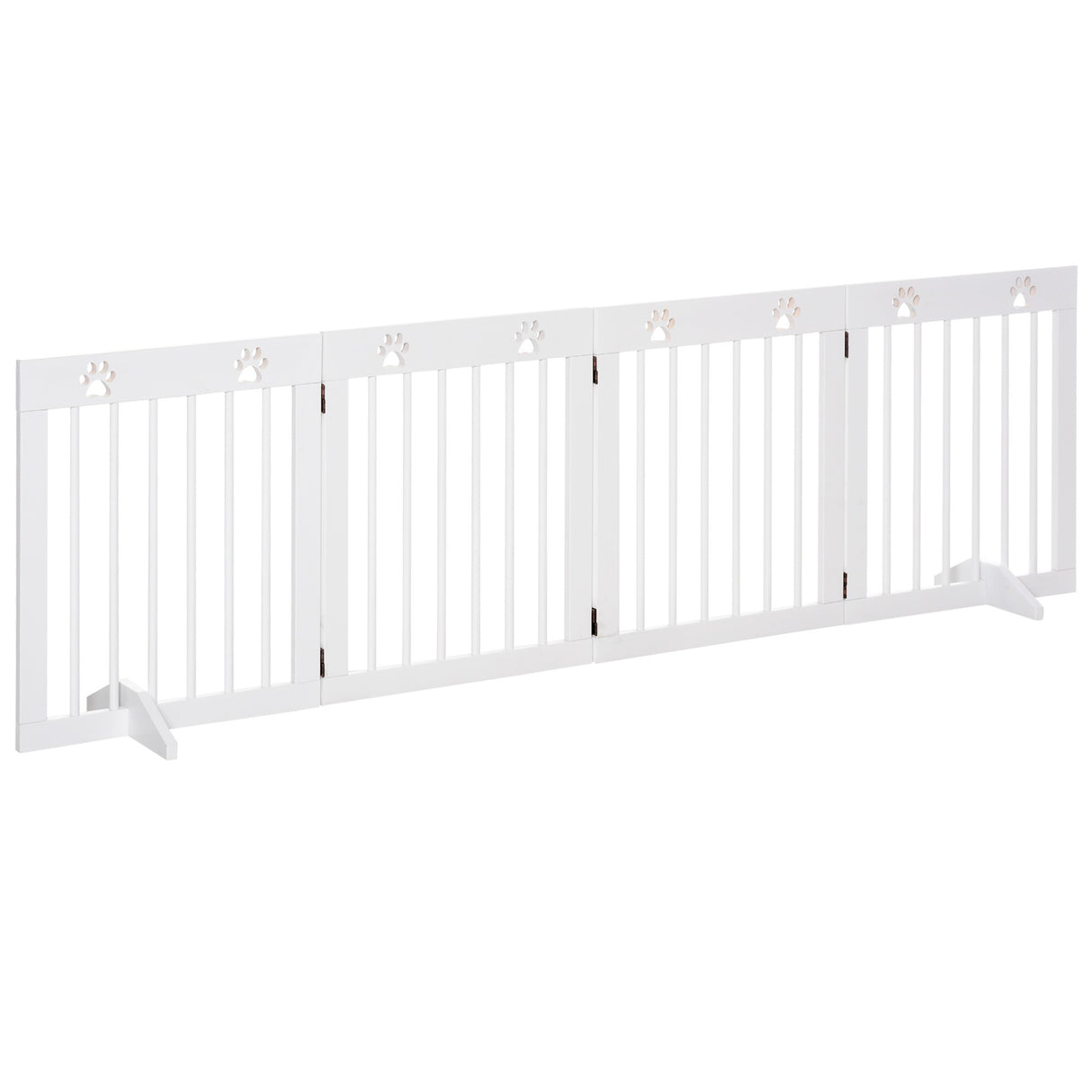 easycomfort easycomfort cancellino per cani estensibile e pieghevole a 4 sezioni cancelletto di sicurezza in legno di pino 204x30x61cm bianco