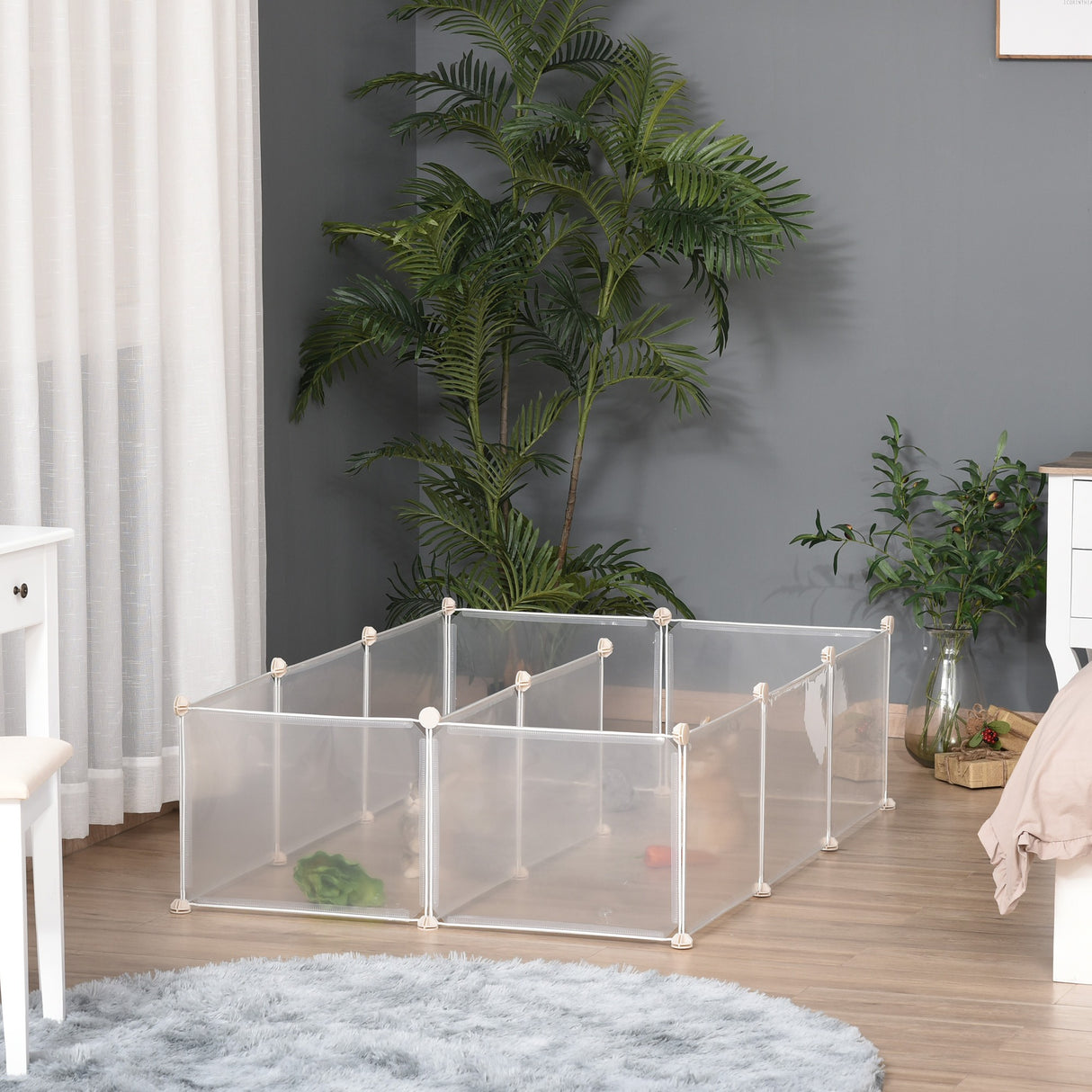 easycomfort recinto per conigli cuccioli e piccoli animali modulabile in metallo e pp 12 pannelli da 35x45cm bianco