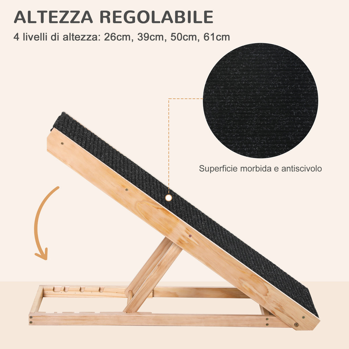 easycomfort rampa per cani e gatti fino 75kg pieghevole antiscivolo e regolabile