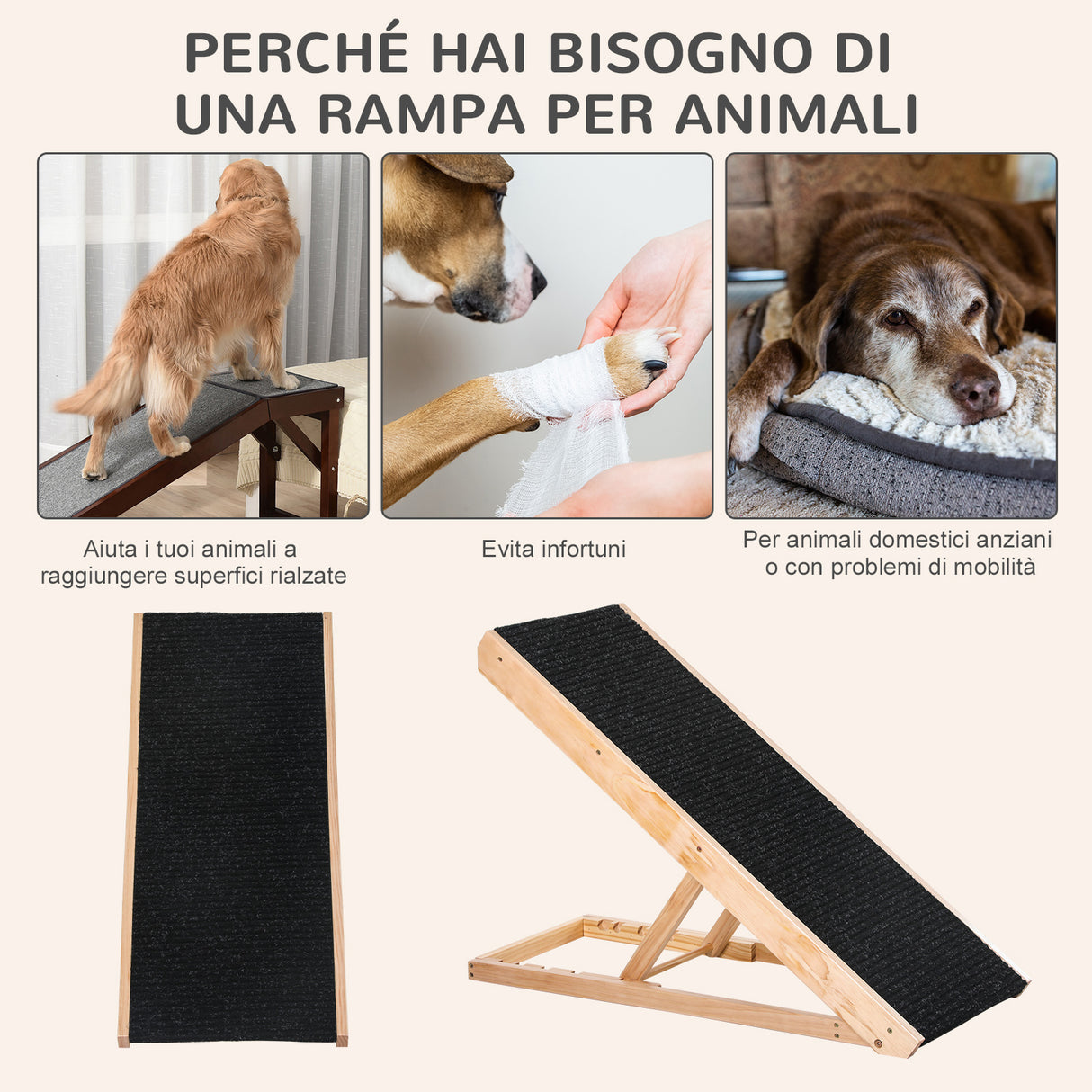 easycomfort rampa per cani e gatti fino 75kg pieghevole antiscivolo e regolabile