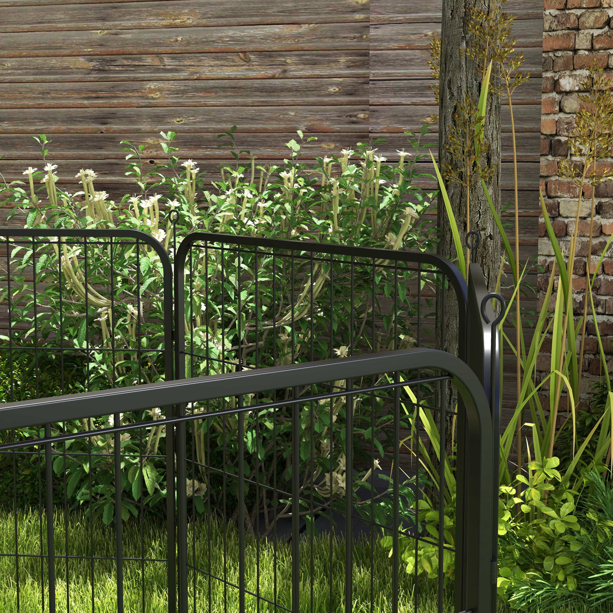 easycomfort recinto modulare per cani da interno ed esterno in metallo e acciaio 8 pannelli 79x79cm