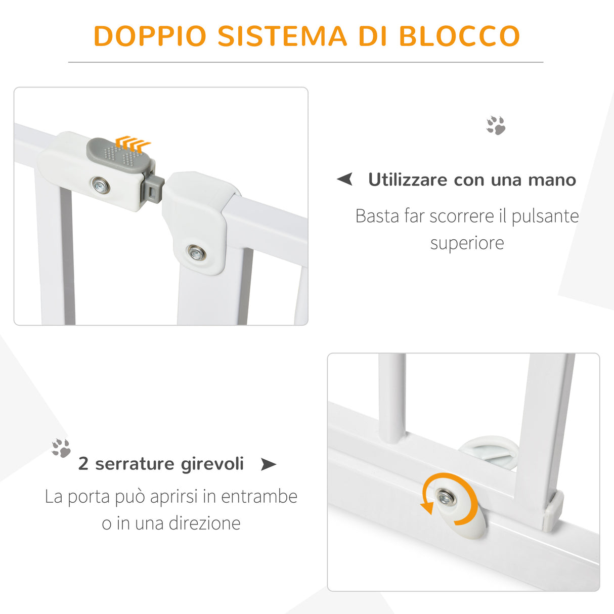 easycomfort easycomfort cancelletto di sicurezza per cani in acciaio e abs estensibile 75 145cm per scale e porte bianco
