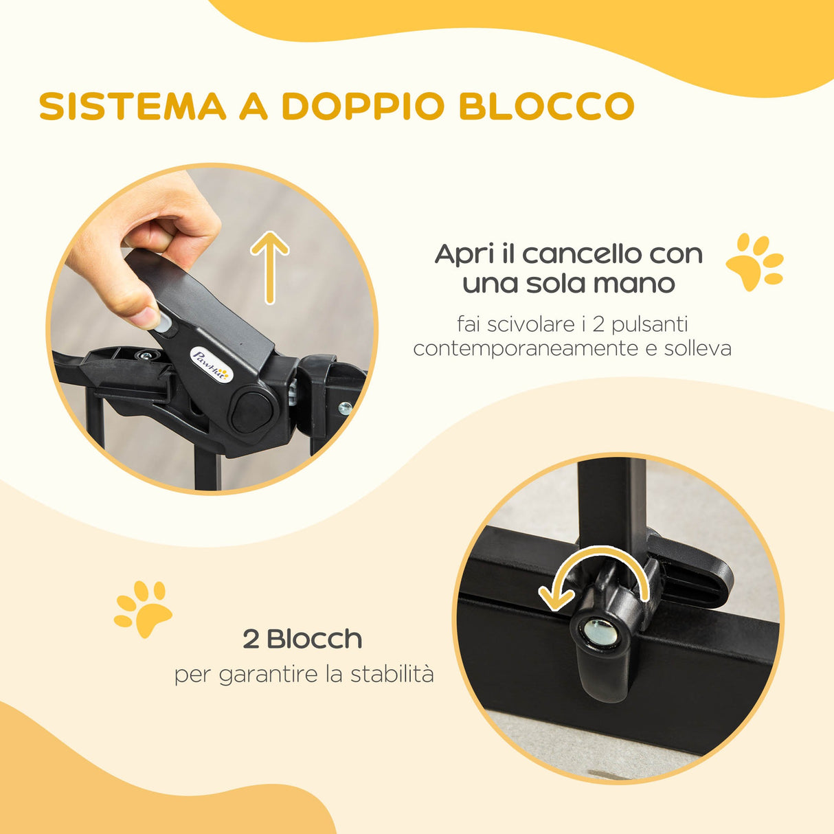 easycomfort cancellino per cani con fissaggio a pressione estensibile da 74 80cm con chiusura automatica nero