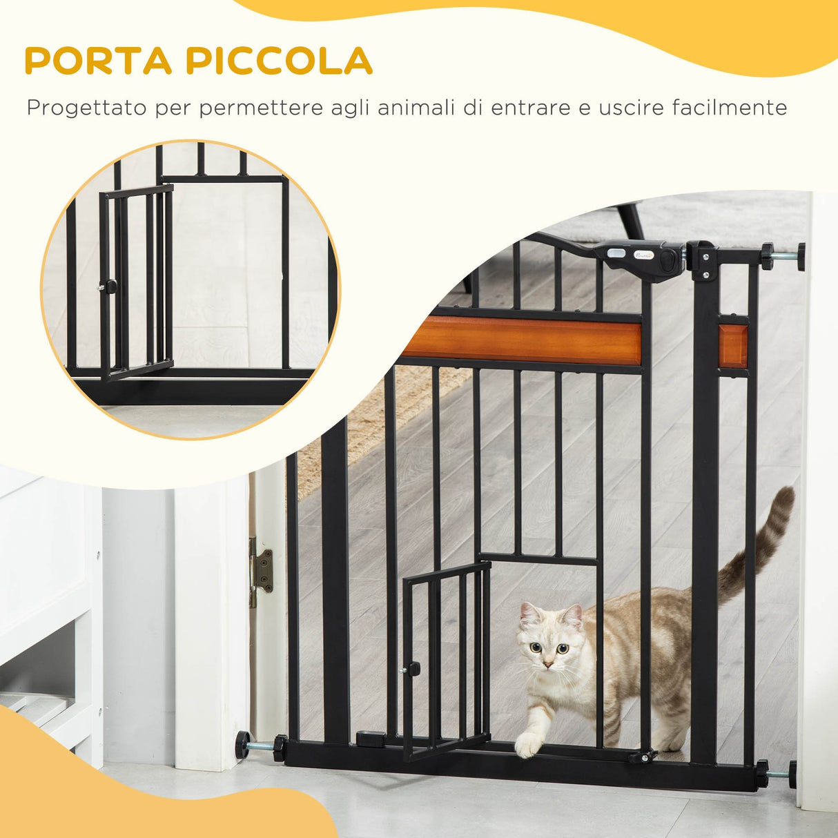 easycomfort cancellino per cani con fissaggio a pressione estensibile da 74 80cm con chiusura automatica nero