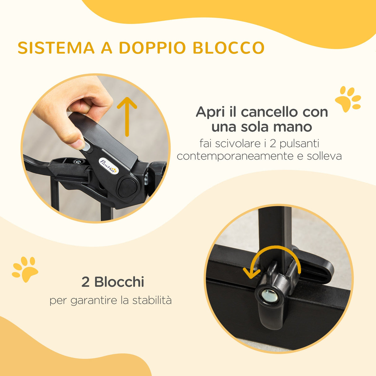 easycomfort cancelletto per cani con fissaggio a pressione estensibile da 74 80cm con chiusura automatica nero