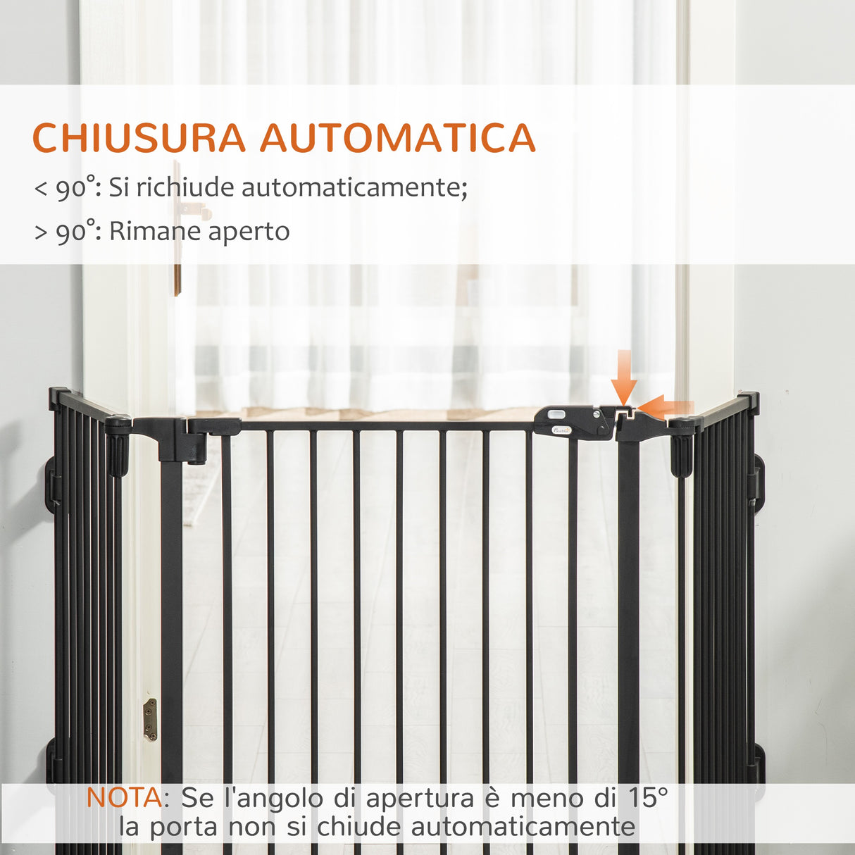 easycomfort easycomfort cancelletto di sicurezza pieghevole e regolabile in acciaio barriera per cani con chiusura automatica e sistema di blocco nero