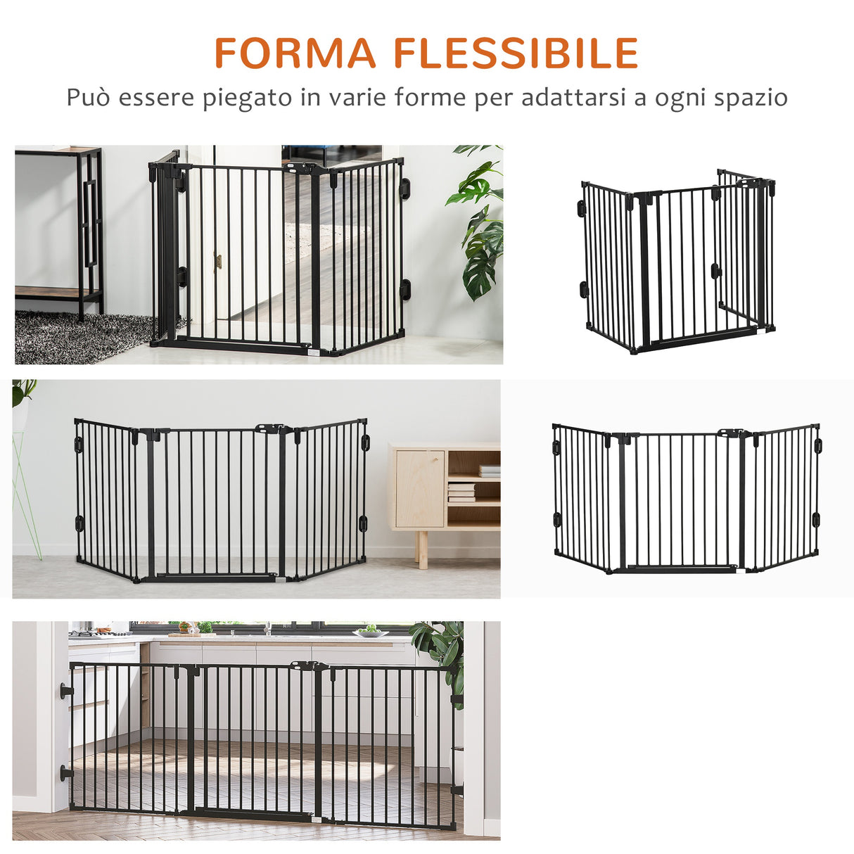 easycomfort easycomfort cancelletto di sicurezza pieghevole e regolabile in acciaio barriera per cani con chiusura automatica e sistema di blocco nero
