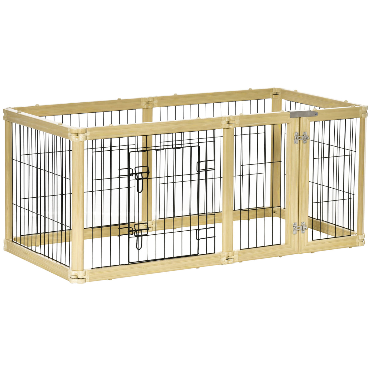 easycomfort box per cani recinto per animali 6 pannelli con porta e doppi fermi 70x62cm