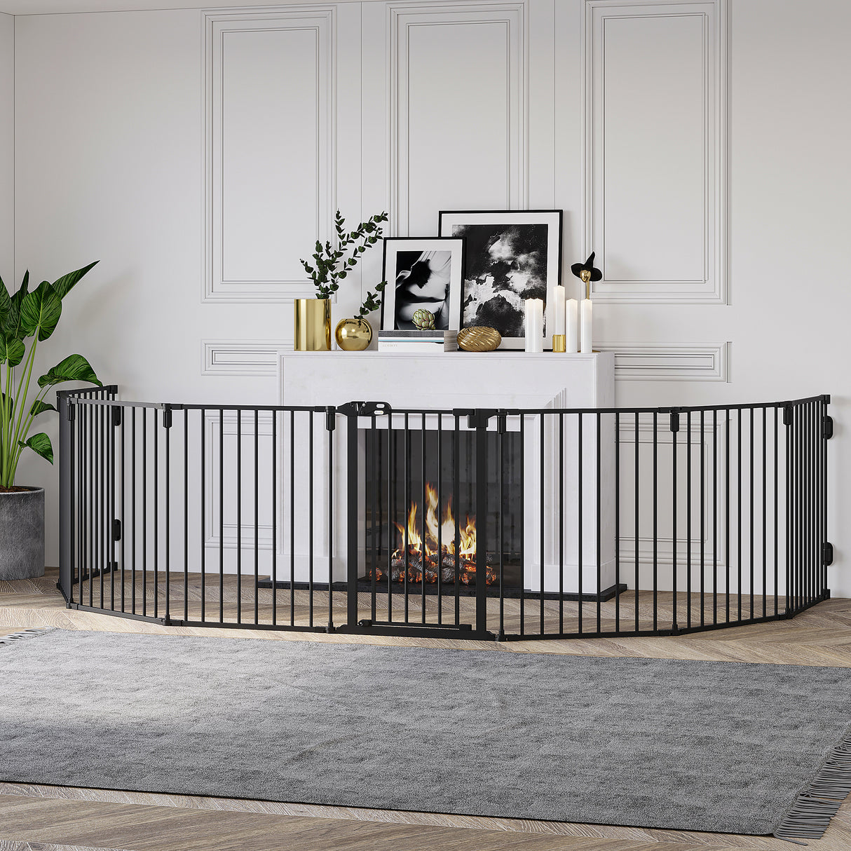 easycomfort easycomfort cancelletto di sicurezza pieghevole 8 sezioni cancellino barriera per cani in acciaio sistema di blocco e chiusura automatica nero