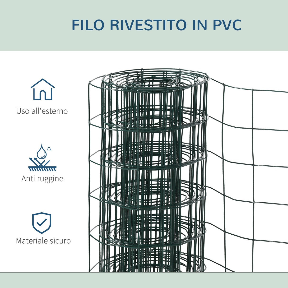 easycomfort rete metallica da giardino con rivestimento in pvc per recinzioni da esterno 500x91cm verde