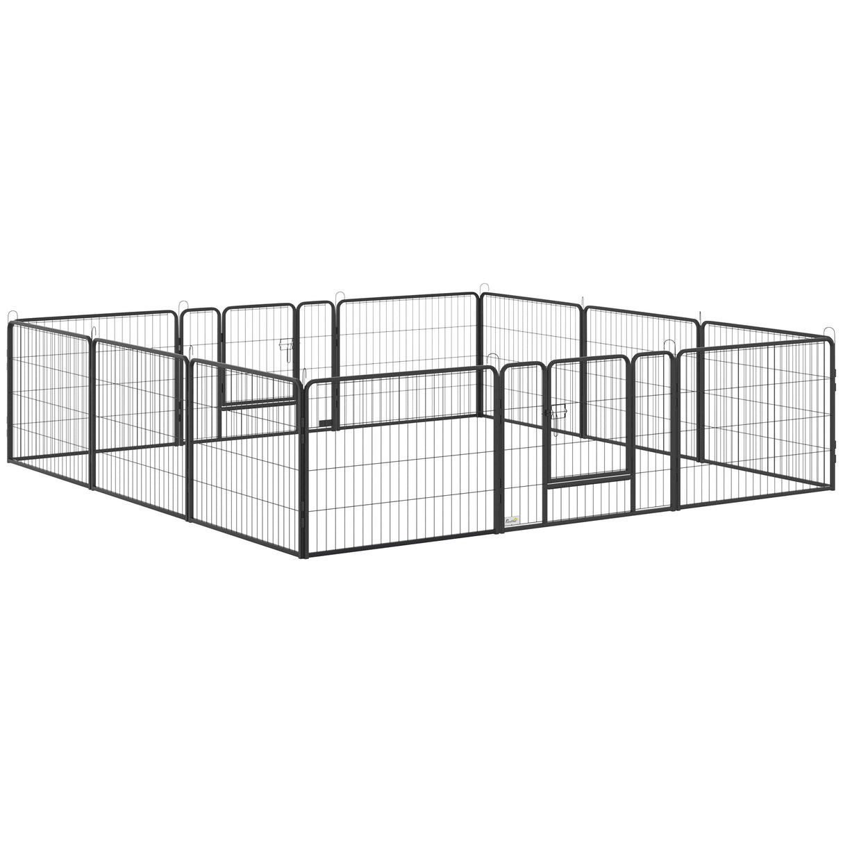 easycomfort recinto per cani e animali domestici con 12 pannelli modulabili in acciaio e 2 ingressi 80x1.5x60cm nero