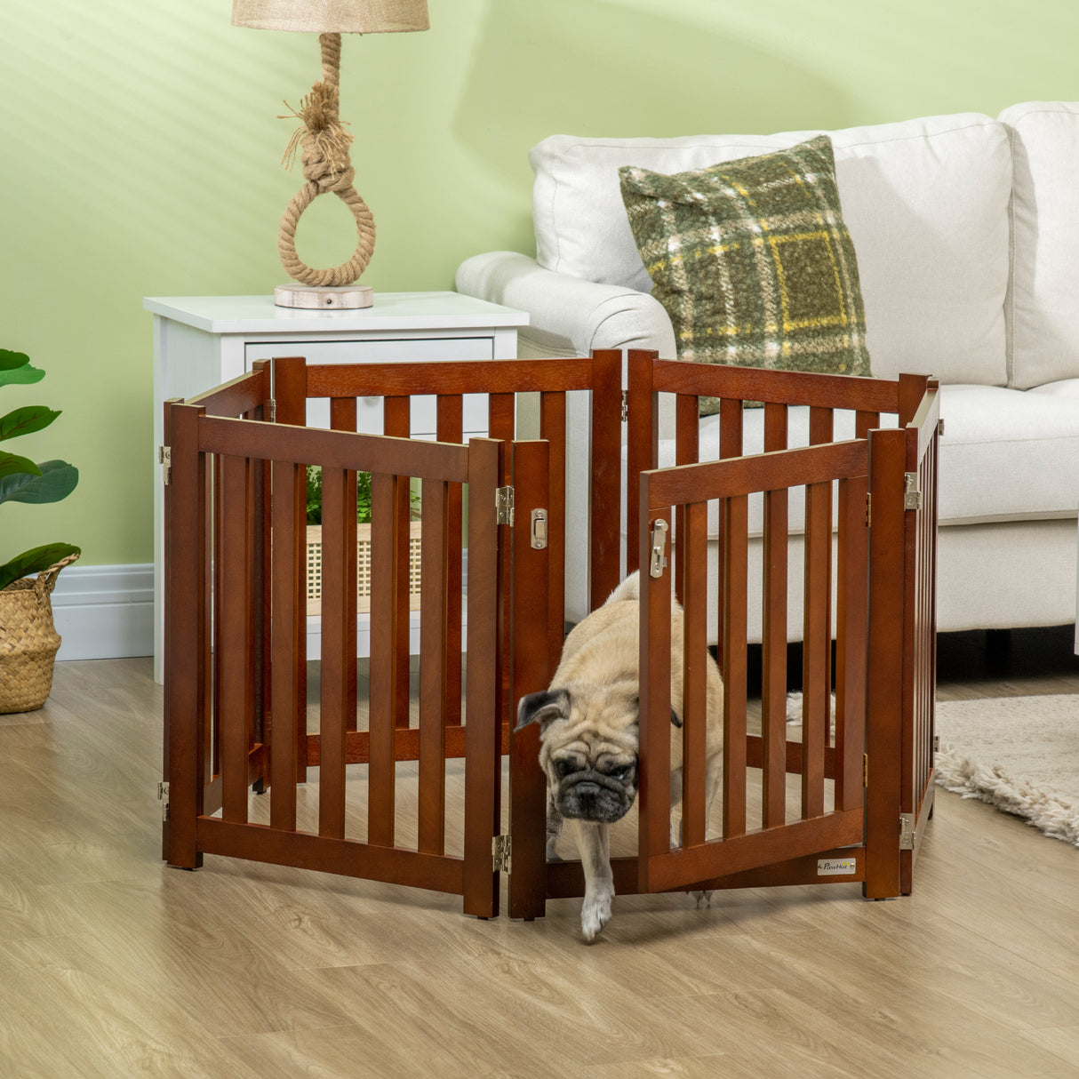 easycomfort recinto e cancellino per cani di piccola taglia a 6 pannelli design pieghevole e salvaspazio marrone