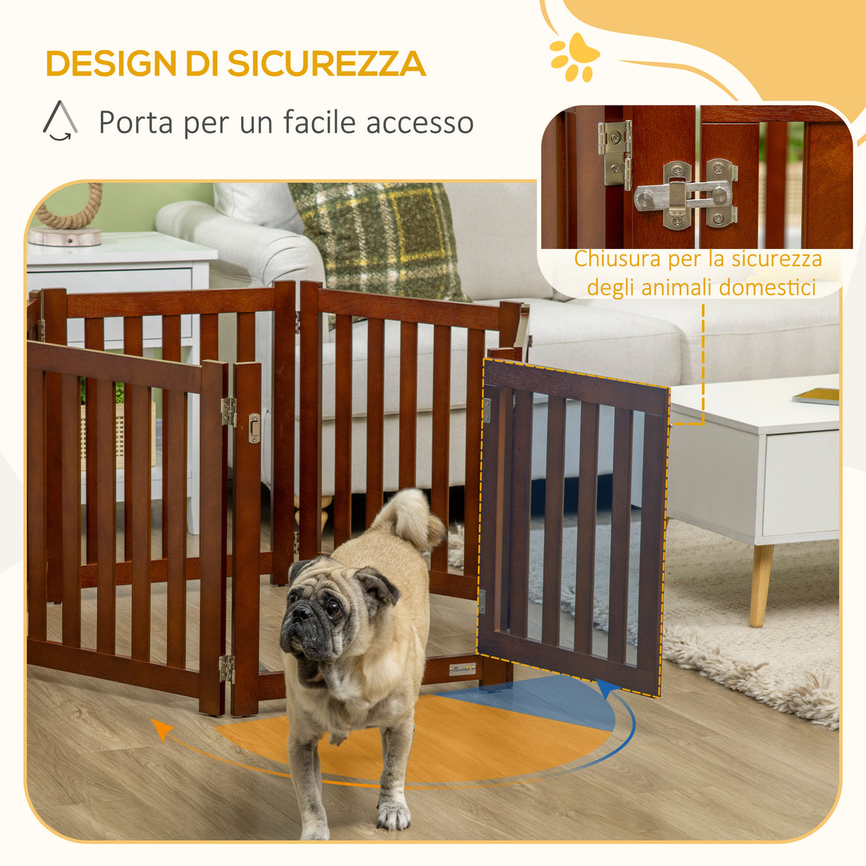 easycomfort recinto e cancellino per cani di piccola taglia a 6 pannelli design pieghevole e salvaspazio marrone