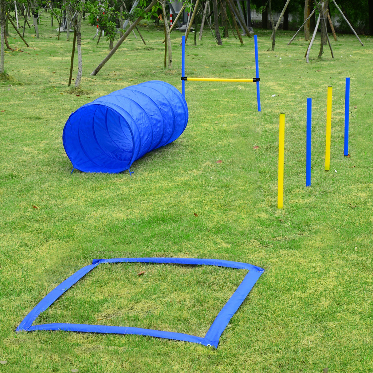 easycomfort easycomfort set agility dog per addestramento cani con slalom tunnel e ostacolo
