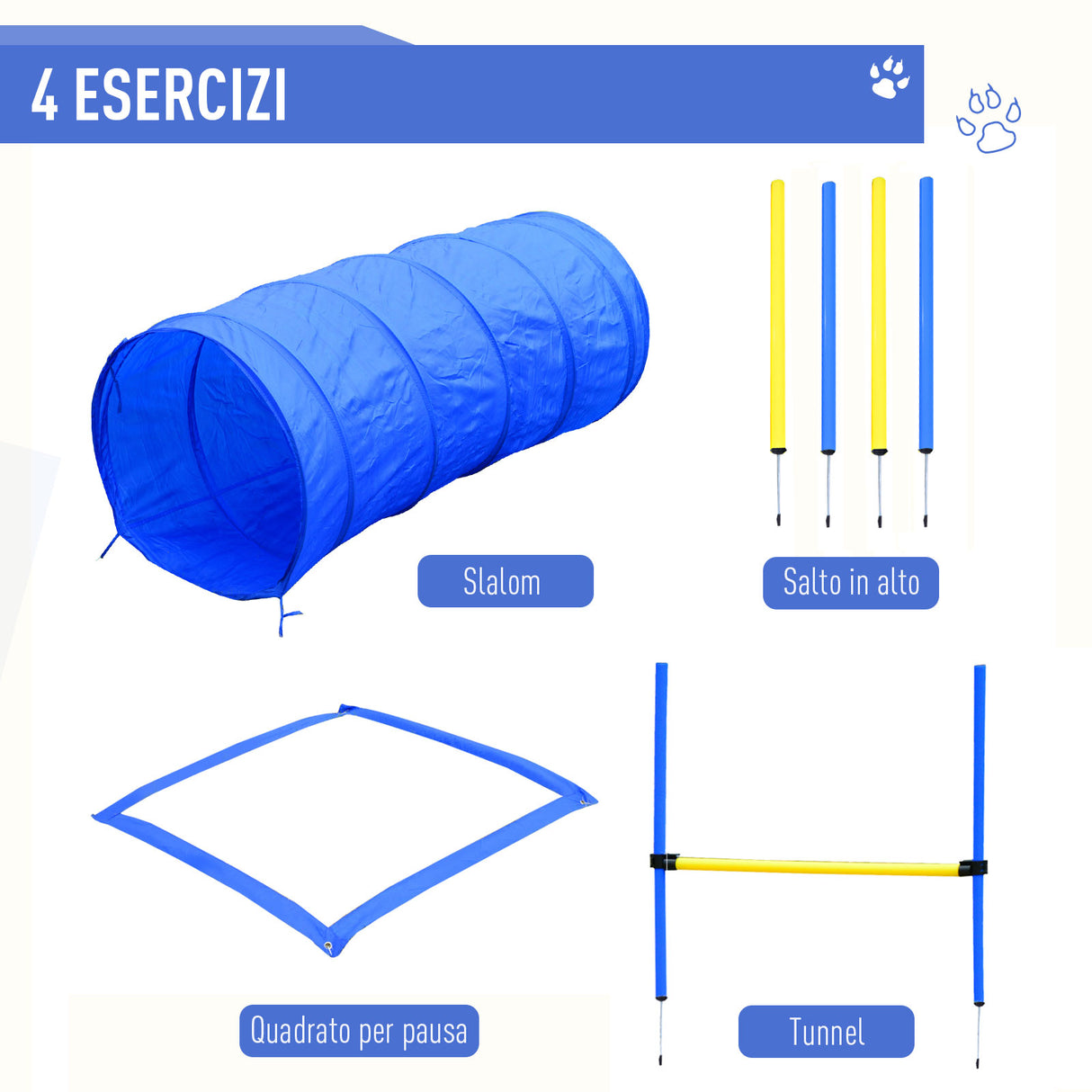 easycomfort easycomfort set agility dog per addestramento cani con slalom tunnel e ostacolo
