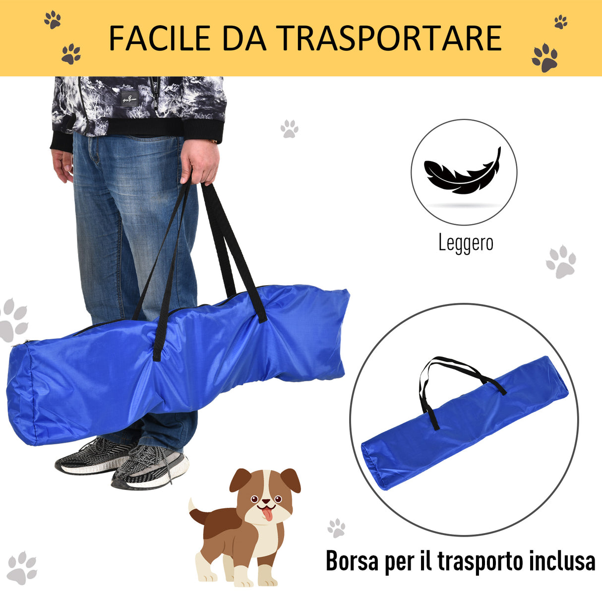 easycomfort easycomfort set agility dog con paletti ed anello regolabile per addestramento cani