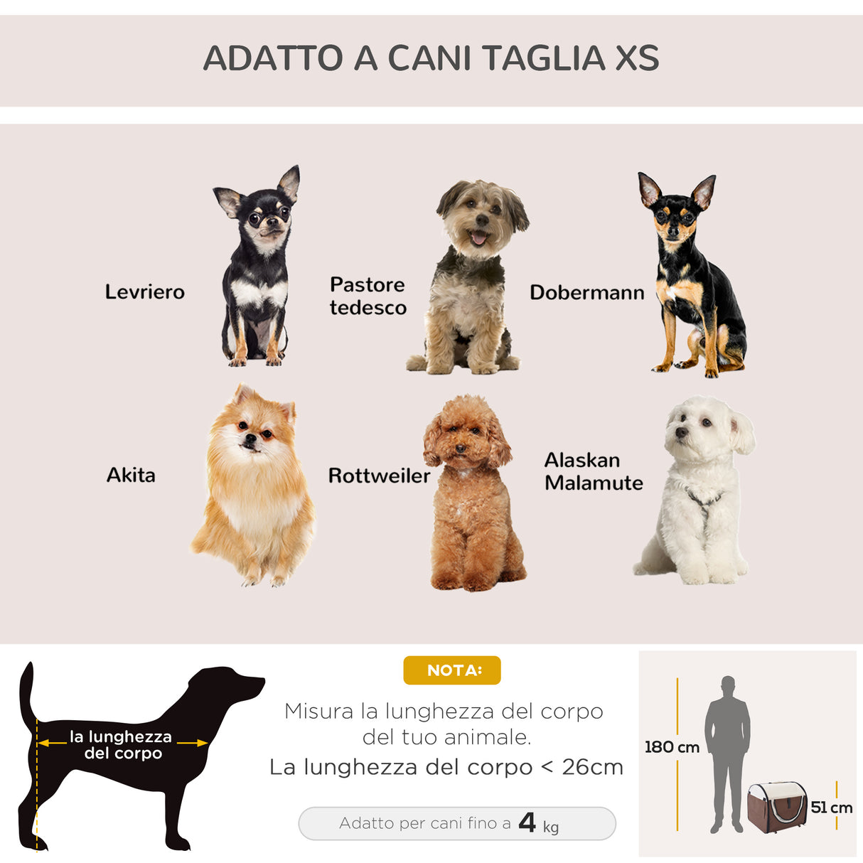easycomfort easycomfort trasportino per cani e gatti pieghevole caffe 61x46x51cm