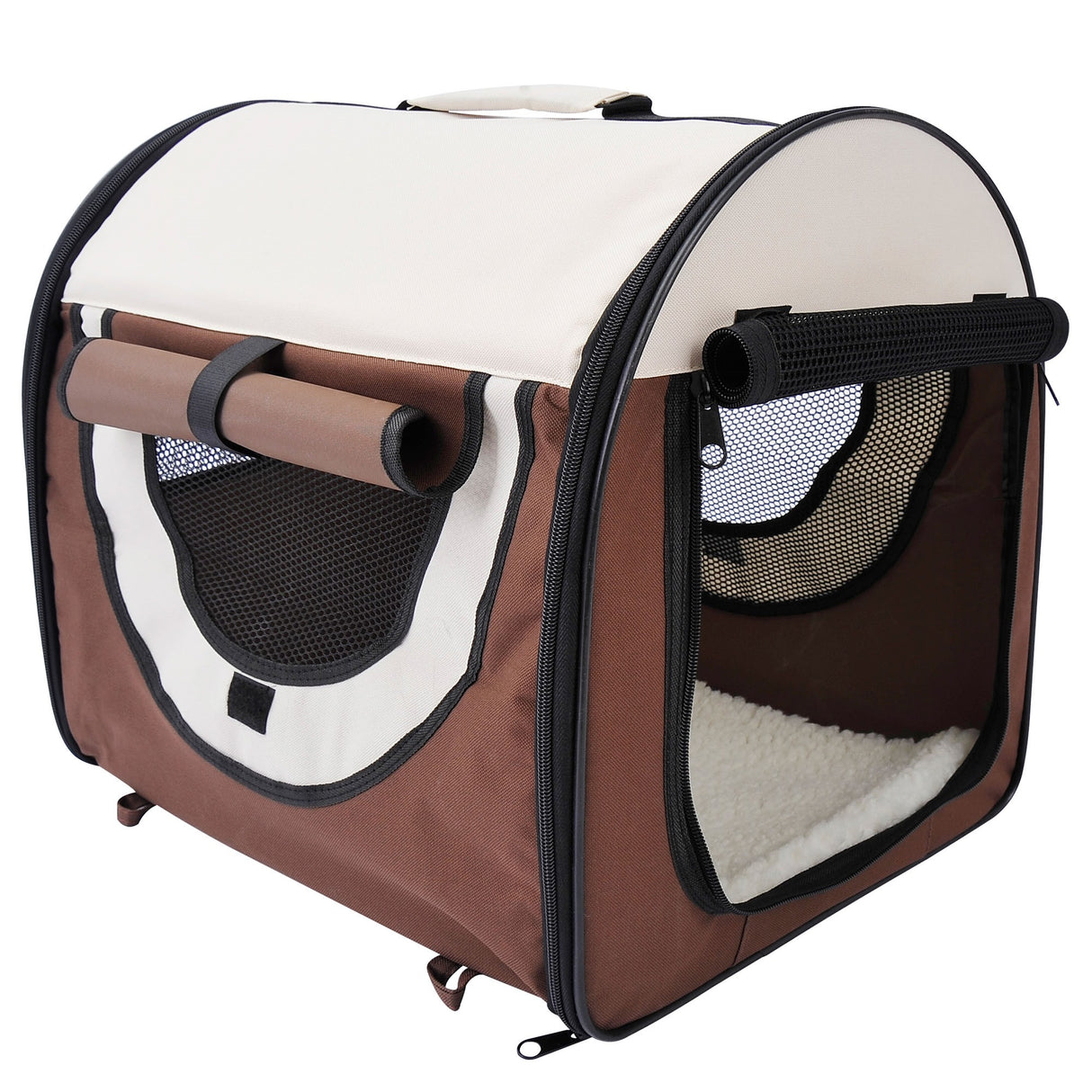 easycomfort easycomfort trasportino per cani e gatti pieghevole caffe 61x46x51cm