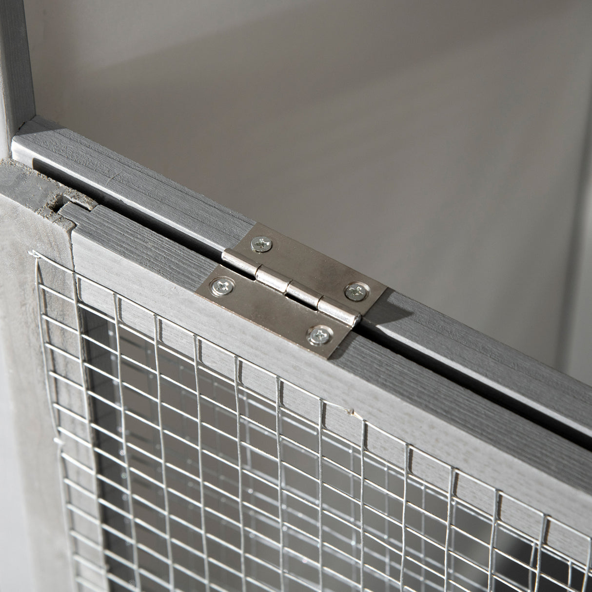 easycomfort voliera per uccelli da esterno in legno di abete 80.5x57x158.5cm grigio chiaro