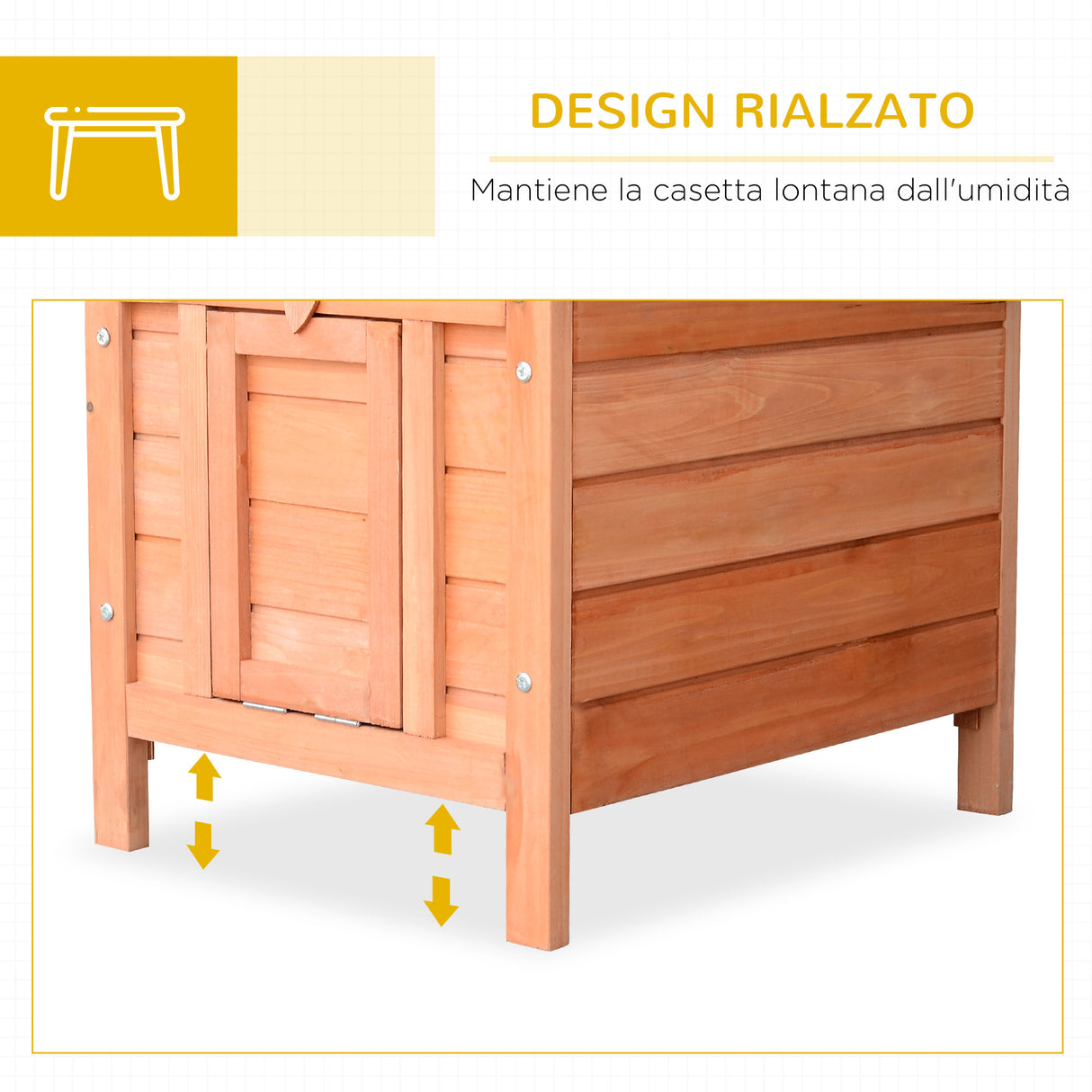 easycomfort easycomfort conigliera gabbia per piccoli animali con tetto apribile in legno 51x42x43 cm