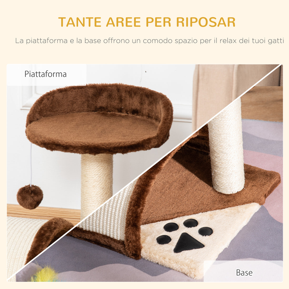 easycomfort easycomfort albero per gatto marrone 36x36x44cm