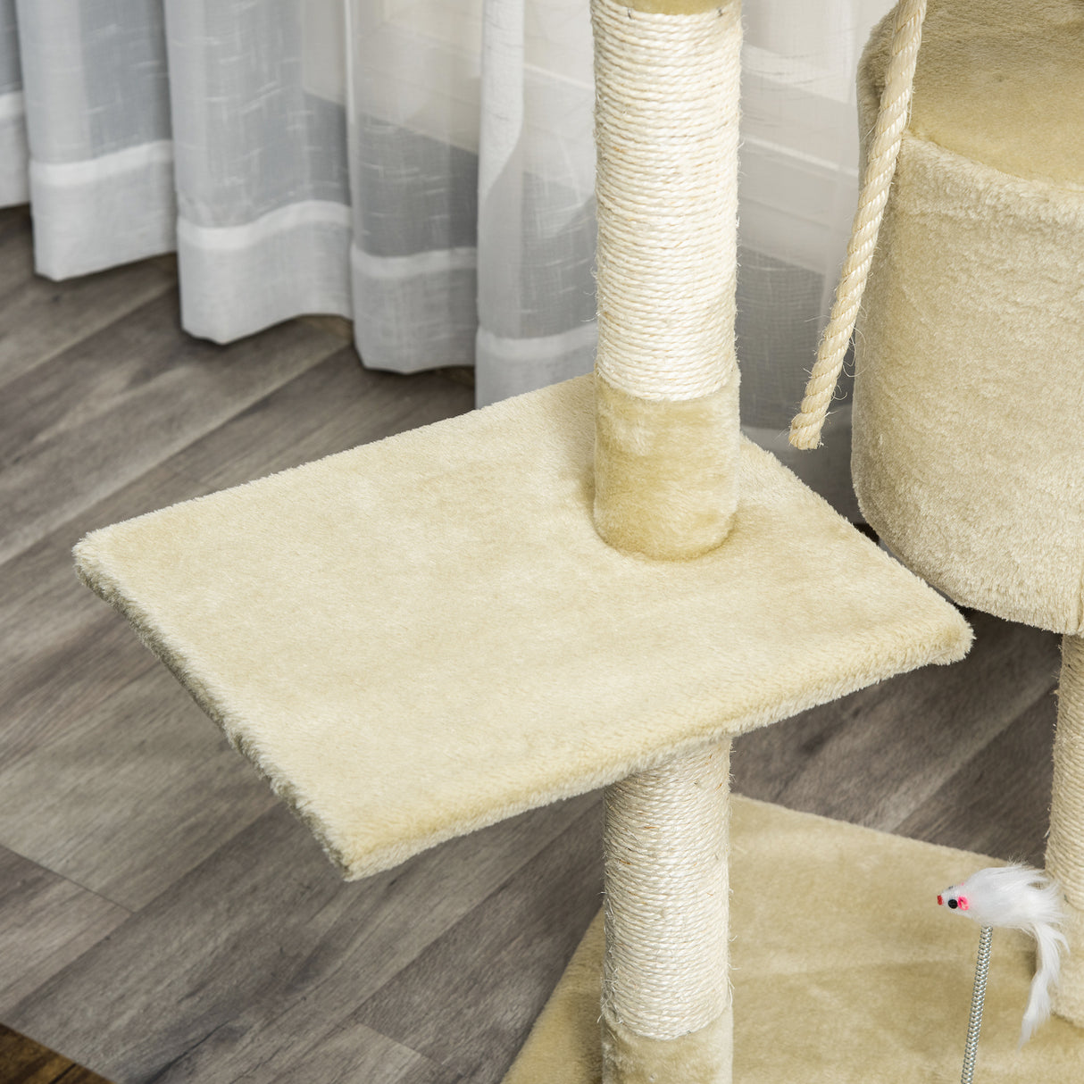 easycomfort easycomfort albero tiragraffi per gatto beige 75x40x112cm