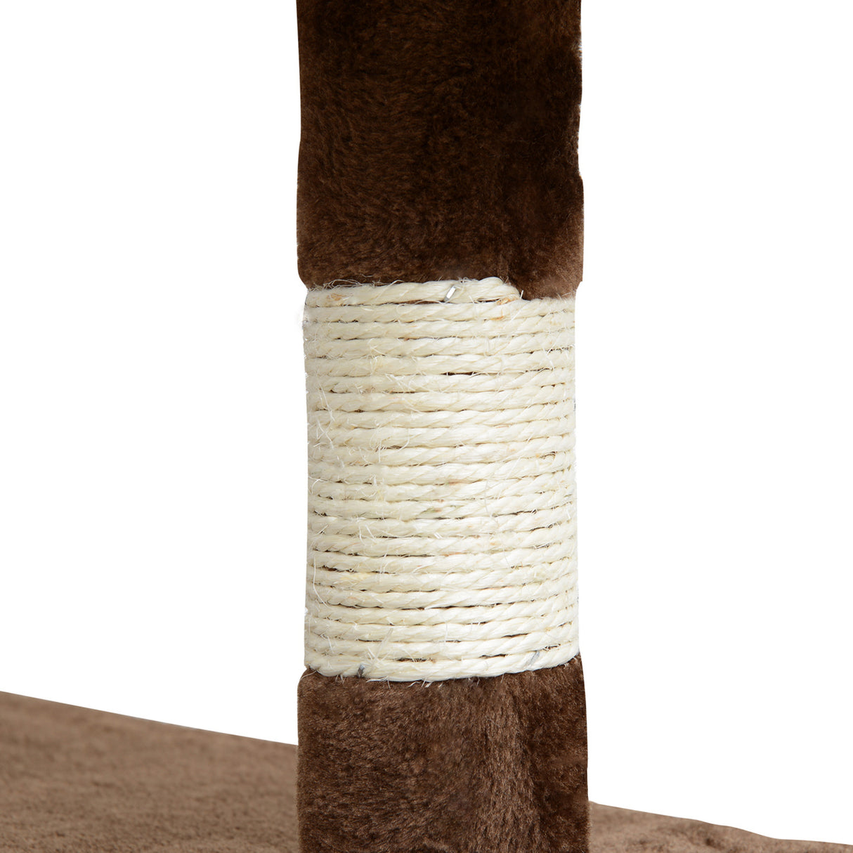 easycomfort easycomfort albero per gatti in peluche e sisal con cucce e pallina caffe e crema 50x50x132cm
