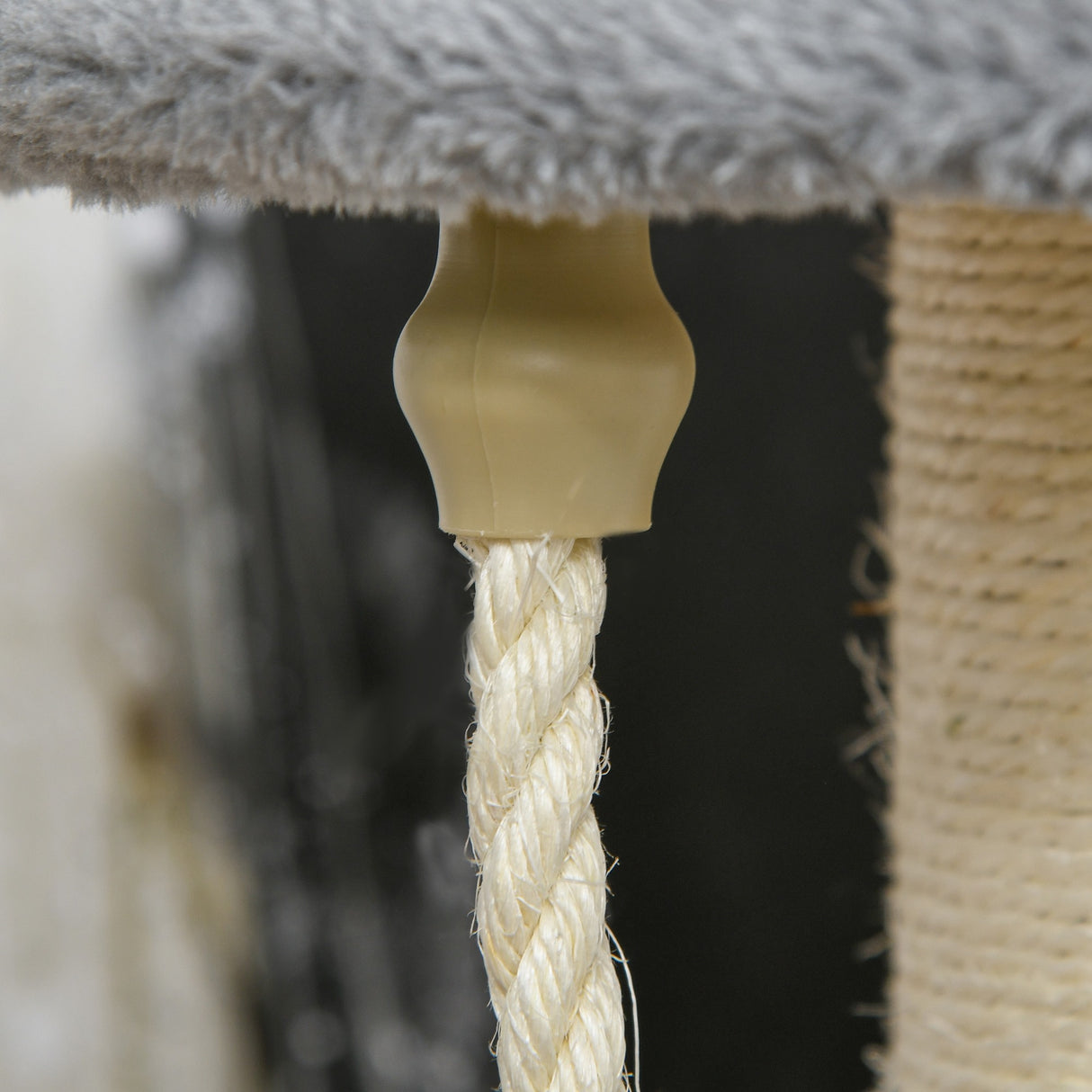 easycomfort easycomfort albero per gatti a 3 livelli in peluche sisal naturale grigio 40x65cm