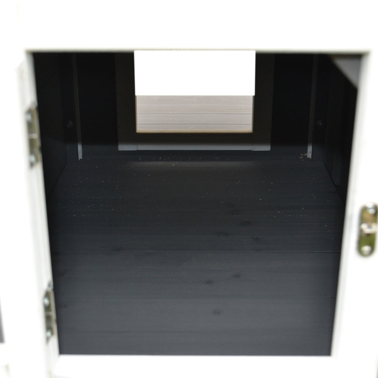 easycomfort easycomfort cuccia da esterno rialzata con balconcino e tetto impermeabile in legno grigio 83x66.5x74.7cm